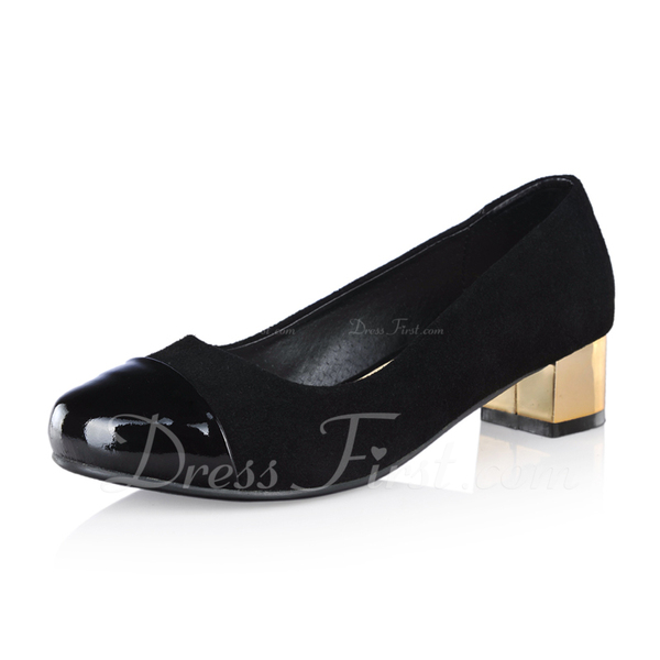 Patent Leather Low Heel Pumps Closed Toe shoes (085035716) DressFirst