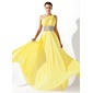 Empire One-Shoulder Floor-Length Chiffon Prom Dress With Ruffle Beading (018020583) Empire One-Shoulder Floor-Length Chiffon Prom Dress With Ruffle Beading (018020583)