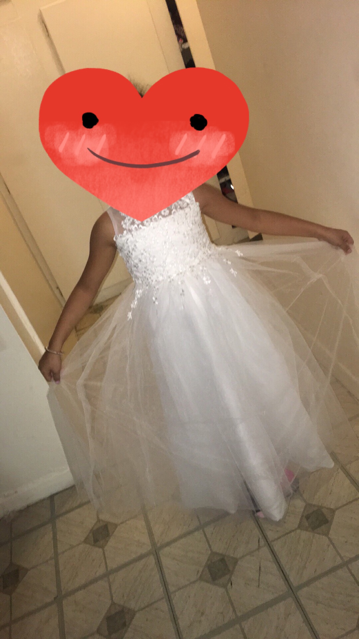 Robe Marquise Longueur cheville Robes à Fleurs pour Filles - Satiné/Tulle Sans manches Col rond avec Motifs appliqués Dentelle (010094110)